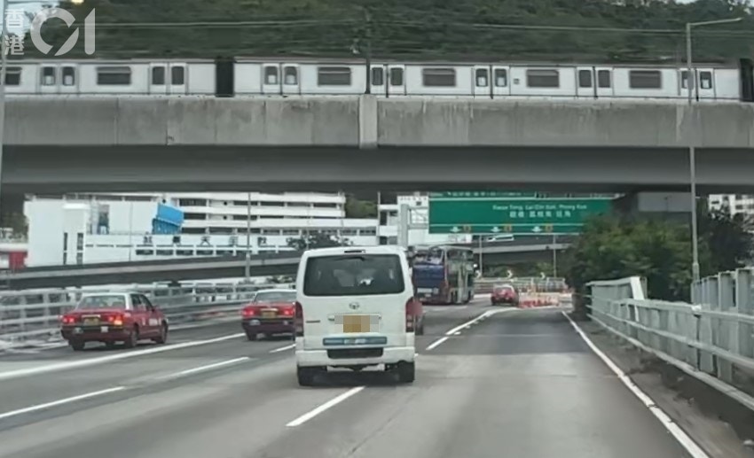 客货车在单白线前紧急变道