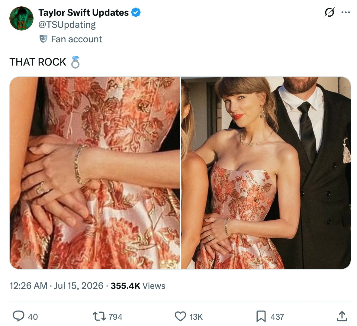 粉丝疯狂讨论Taylor Swift的婚戒