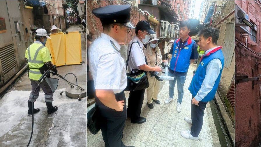 元朗安宁路后巷环境整治现场