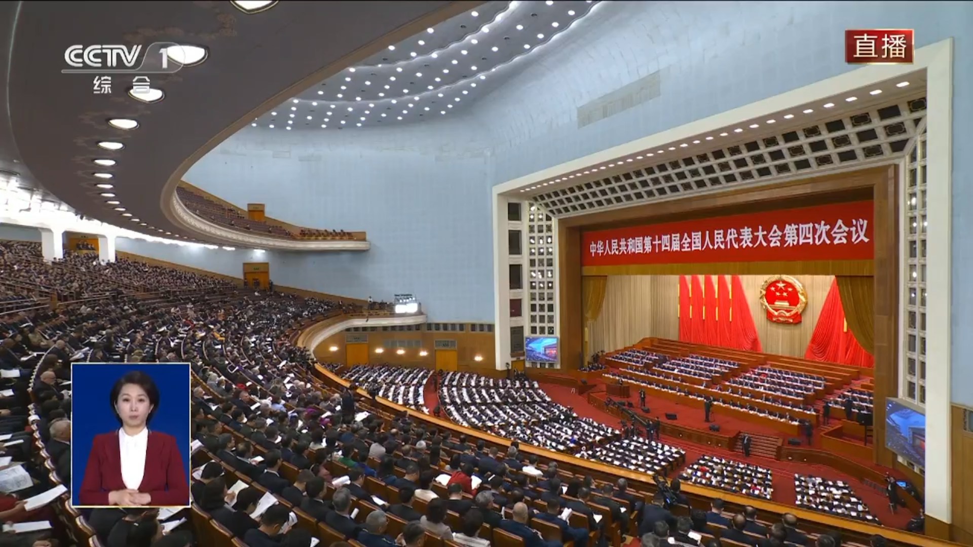 3月12日，十四届全国人大四次会议通过《中华人民共和国民族团结进步促进法》。（央视）