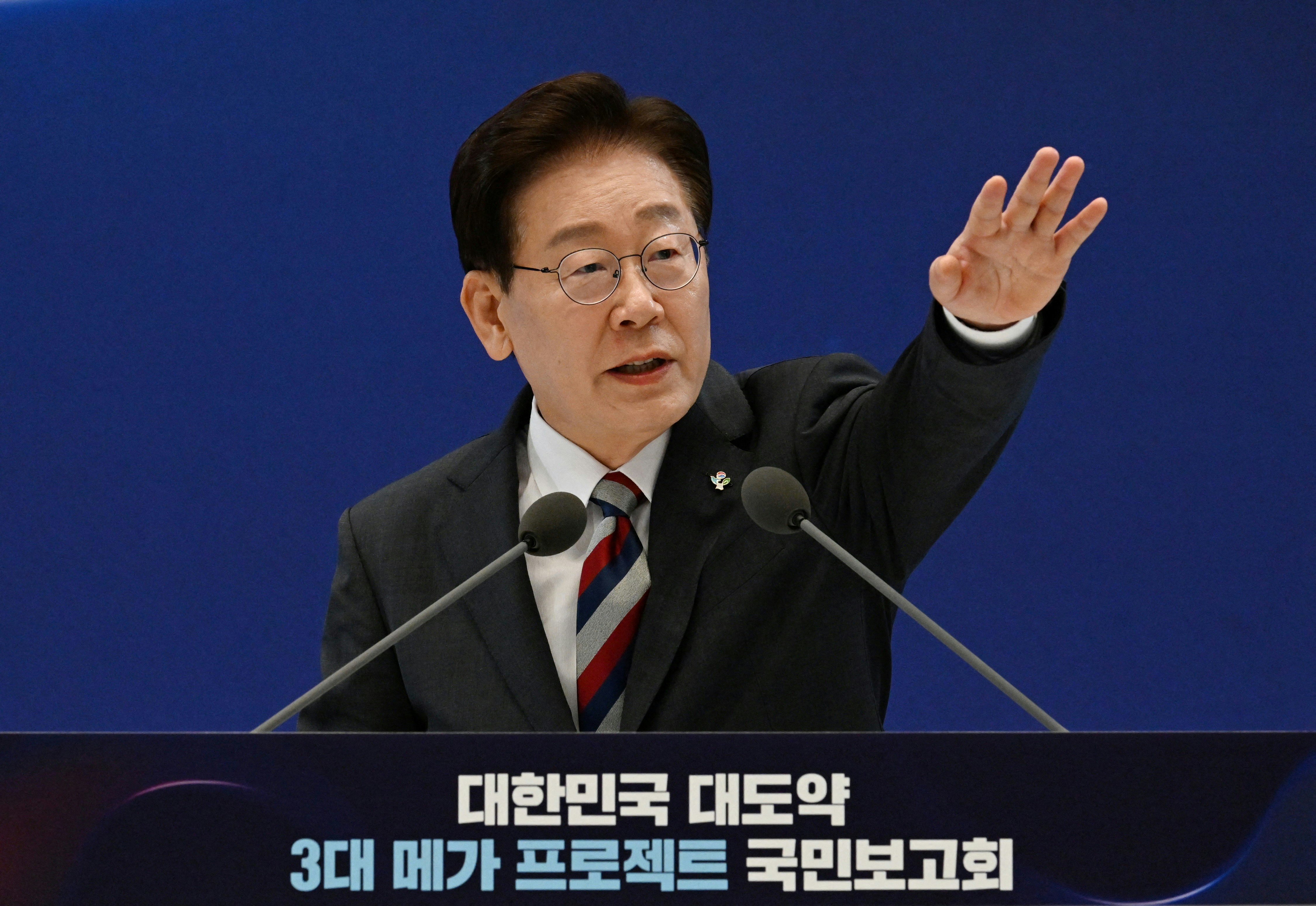 韩国总统李在明2026年6月30日在光州发言（Reuters）