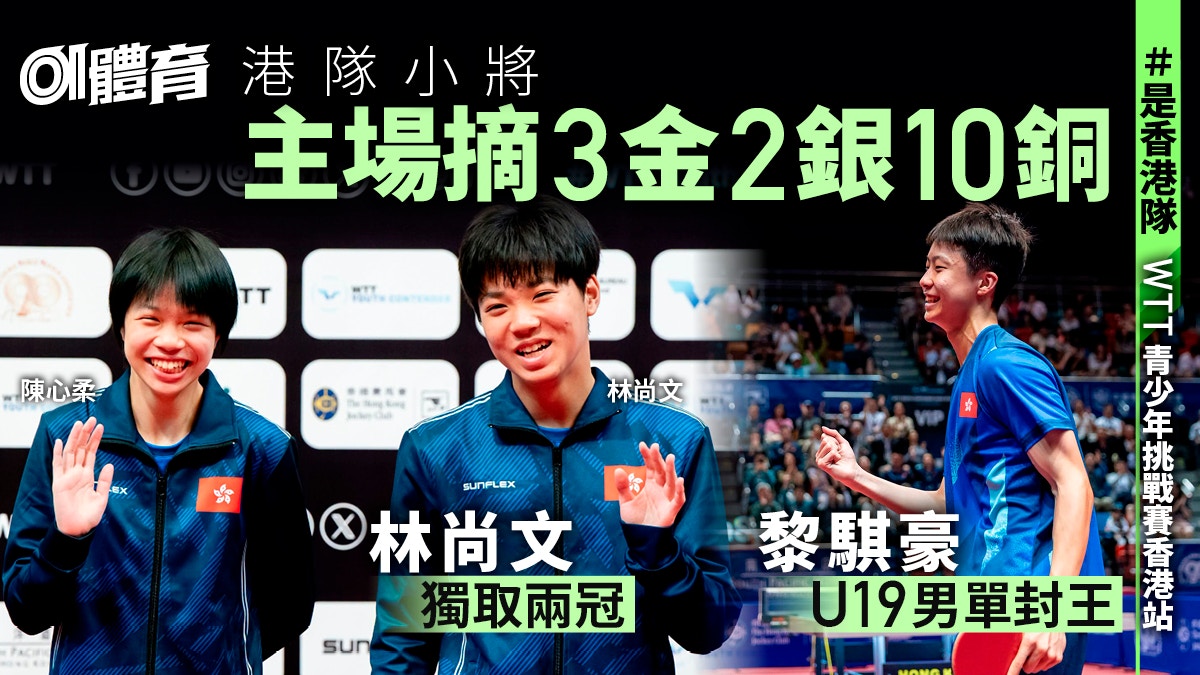 WTT青少年挑战赛香港站|港队豪取3金2银10铜 林尚文独揽双冠王