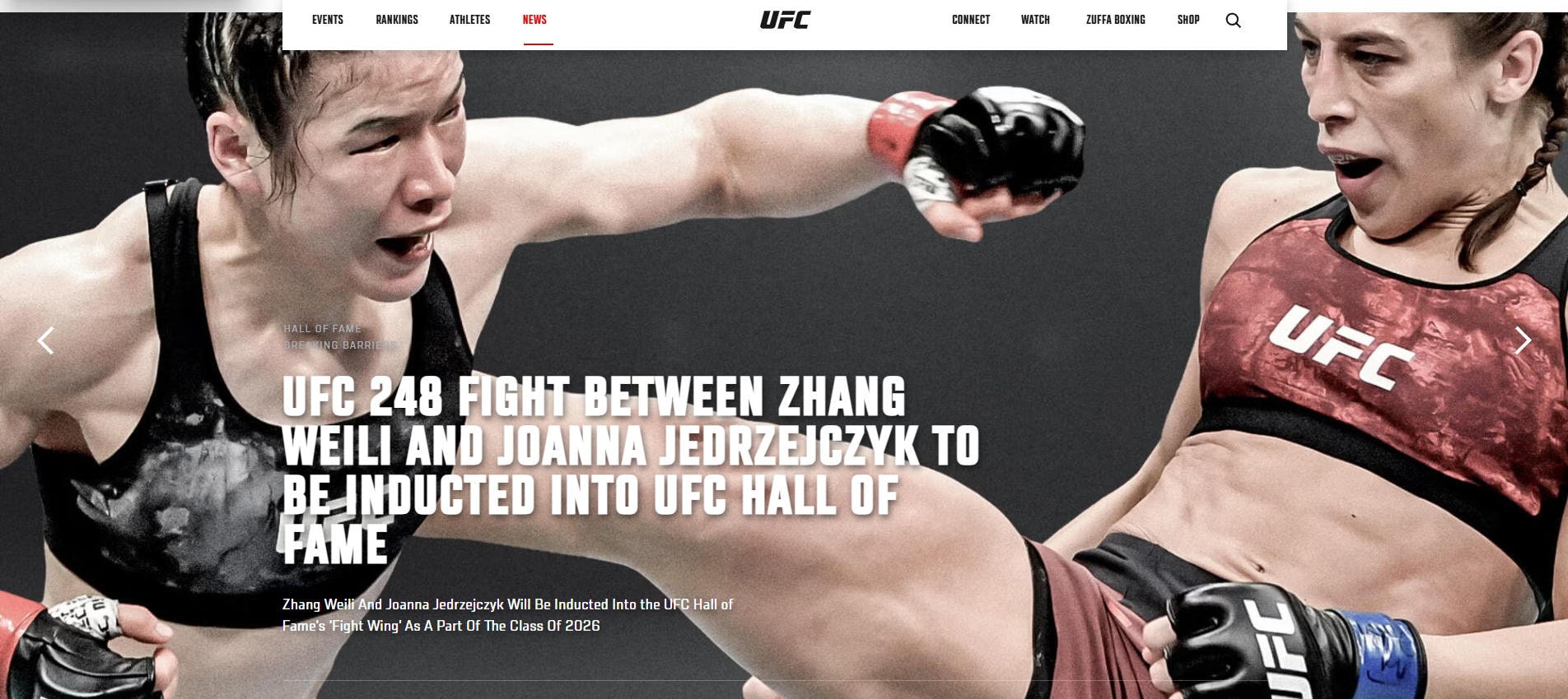 张伟丽与乔安娜在UFC248上演史诗对决